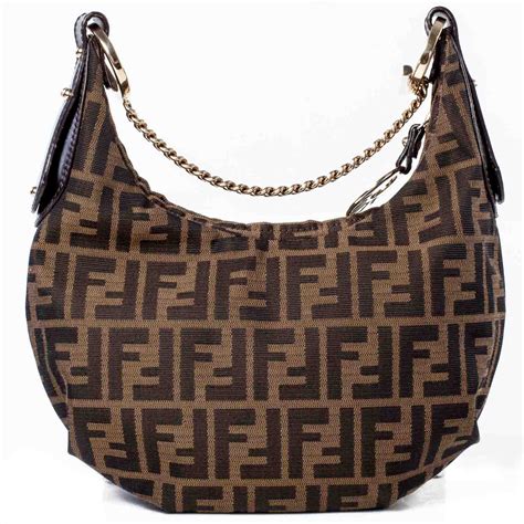 zucca fendi chain hobo celebritie|FENDI Zucca Chef Chain Hobo Tobacco .